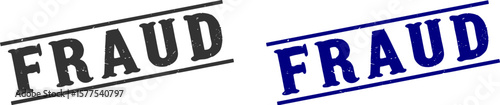Blue/Black Grunge Fraud Rubber Stamps Sign Vector. Fraud stamp, fraud grunge sign, Fraud text written on red stamp
