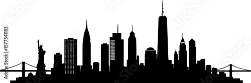New York City Skyline/land marks vector  Silhouette 