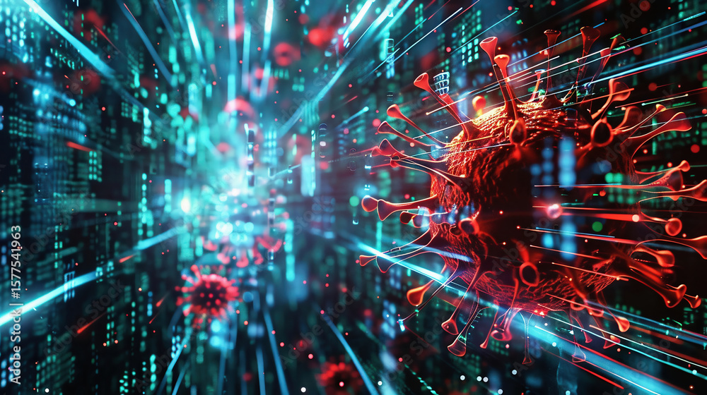The concept of a threat and a virus breakthrough The concept of a threat and a virus breakthrough