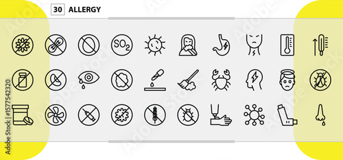 Allergy Symbols And Icons For Medical Use