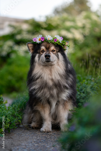 Portrait of a Finnish Lapphund dog