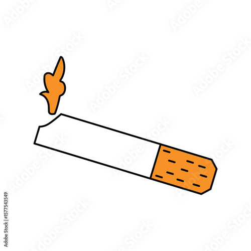 cigarette lineal color line icon with white background vector stock illustration