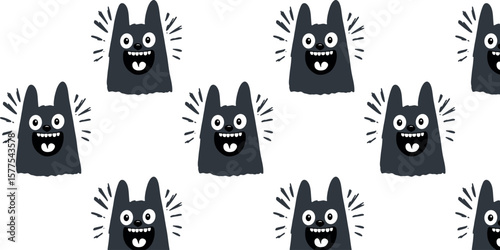 vector illustration joyful playful cat for seamless pattern in kids style