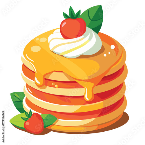cartoon pancakes vector illustration
