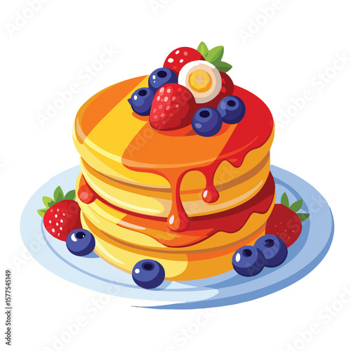 cartoon pancakes vector illustration