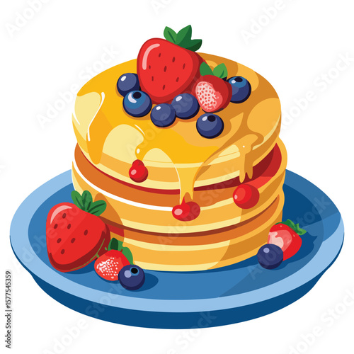 cartoon pancakes vector illustration