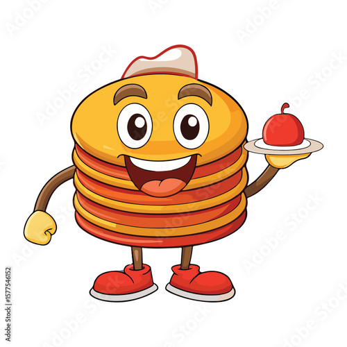 cartoon pancakes vector illustration