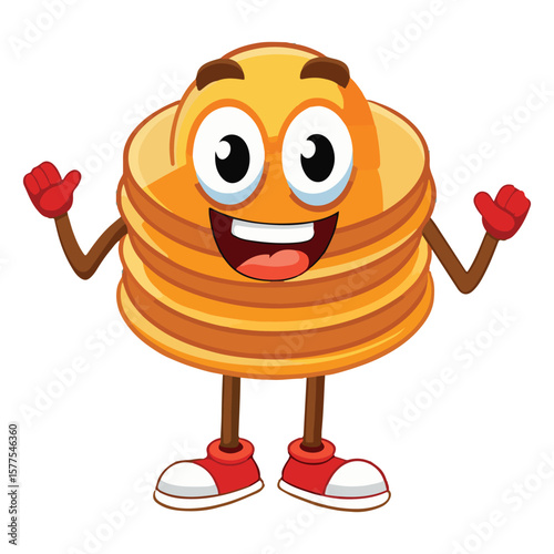 cartoon pancakes vector illustration