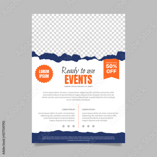 Travel poster or flyer pamphlet brochure design layout space for photo