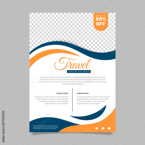Travel flyer template, tour travel template design, vector flyer, explor flyer, vacation flyer