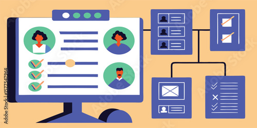 Organizational chart with user profiles technology