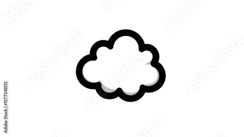 Sleek and contemporary thought cloud icon vector image with precise outline and transparent background ideal for digital interfaces