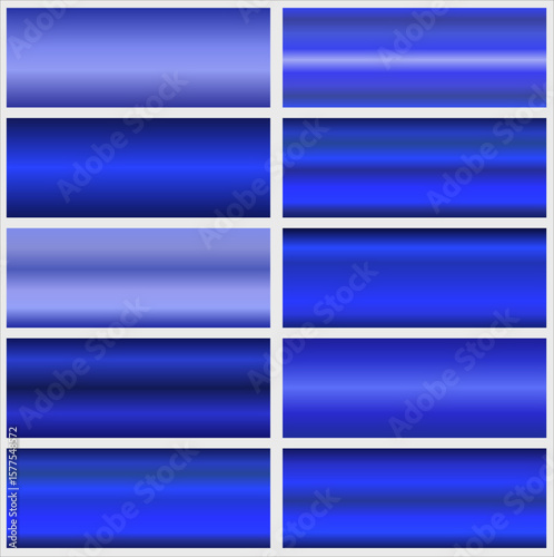 blue metallic gradients. Sample collection. Bright gradient. metallic texture