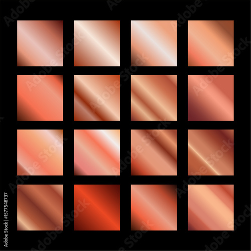bronze gradients. Metallic bronze gradients. Elegant collection of bronze gradients.