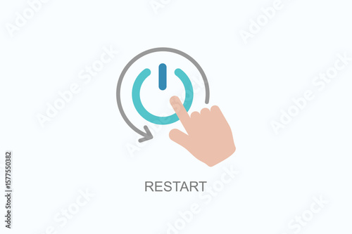 Restart Icon Or Logo Isolated Vector Illustration