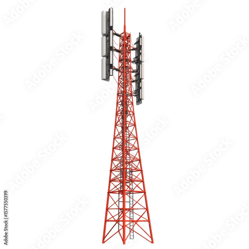 Tower communication digital wireless cell site infrastructure telecoms on transparent background