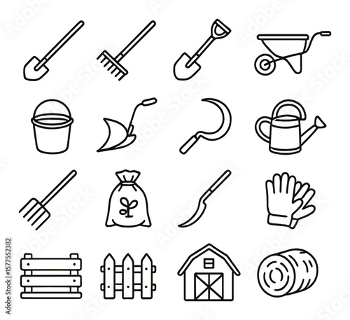 Morning routine icon collection, simple daily activity symbols. clean and basic set