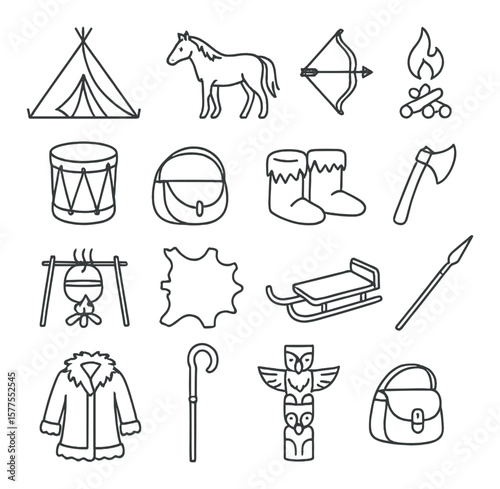 Romantic wedding icon collection, simple marriage symbols. bridal and love theme set