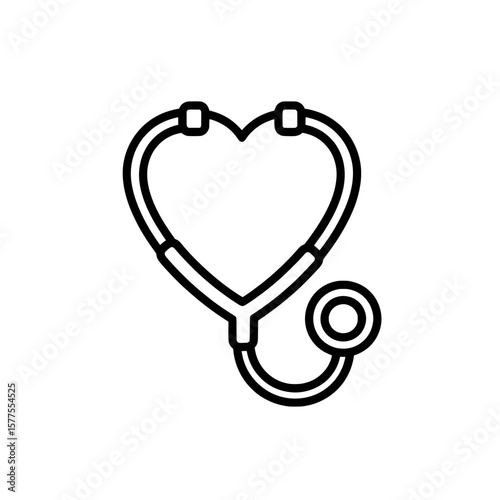 Heart shape stethoscope medical symbol health care concept