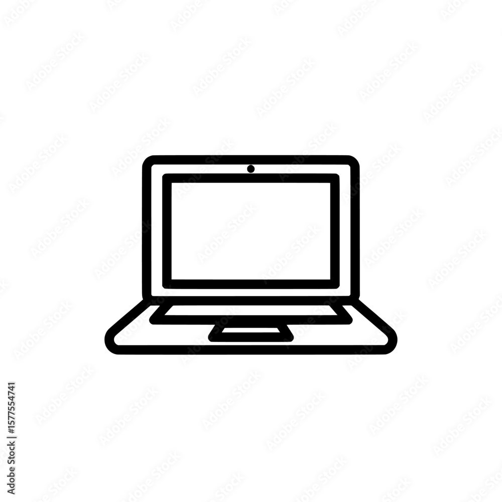 Laptop outline icon on black background Laptop outline icon on black background