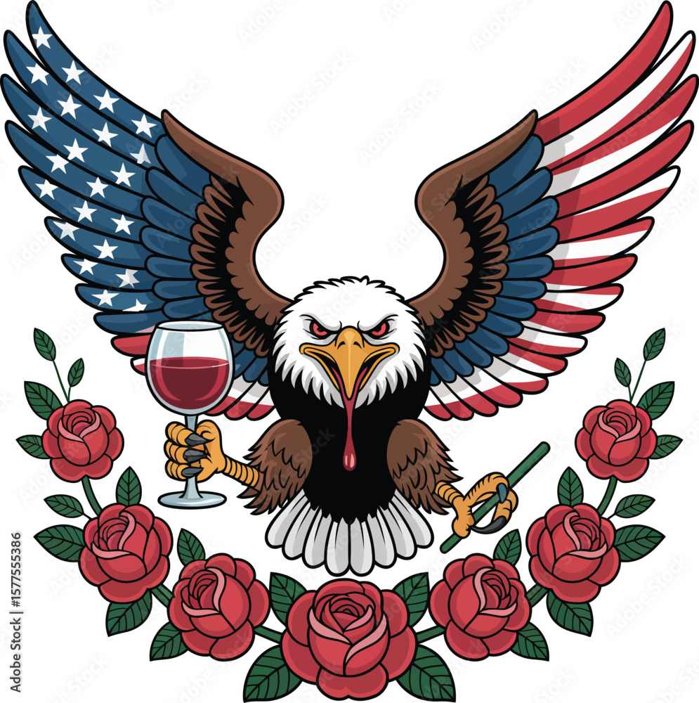 Naklejka premium Cute cartoon eagle owl character with big eyes on a tree branch with brown feathers and a funny beak, ideal for a nature-themed design illustration