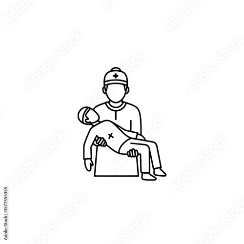 Medical professional holding a patient in hospital room