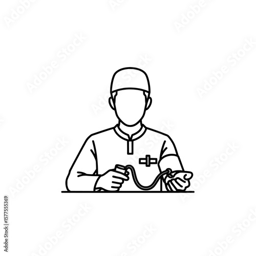 Medical professional holding medical tools in healthcare setting
