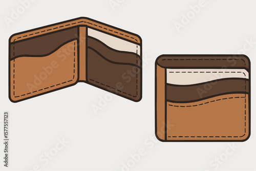 brown leather wallet with money