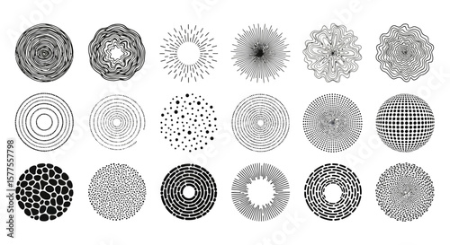 Abstract Circular Patterns Geometric Vector Designs for Creative Graphics & Artistic Backgrounds