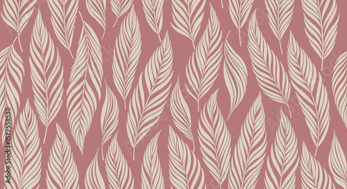 Botanical bliss Delicate leaf pattern in soft coral, ideal for backgrounds, textiles, and creating a warm, inviting atmosphere.