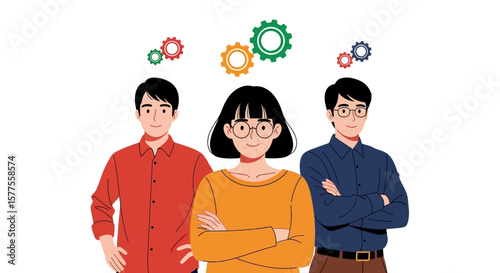 Teamwork and innovation A collaborative vector illustration of creative problem-solving and shared ideas with colleagues.