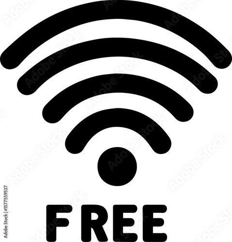 Free Wi-Fi Symbol Round Icon