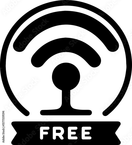 Free Wi-Fi Symbol Round Icon