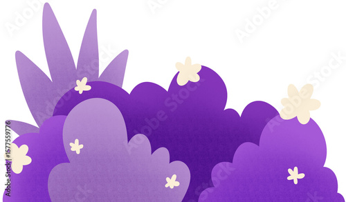 Grass clump Green orange purple 