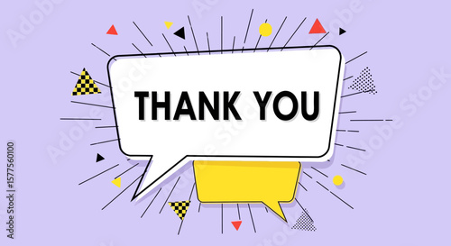 Express Gratitude A Thank You Message Illustration with Modern Design Accents and a Speech Bubble, radiating appreciation and kindness