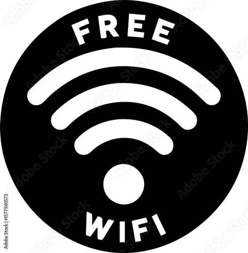 Free Wi-Fi Symbol Round Icon