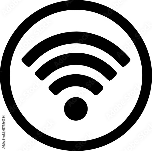 Free Wi-Fi Symbol Round Icon