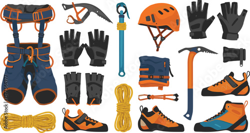 Essential Climbing Gear: Comprehensive Set of Equipment for Rock and Ice Climbing Adventures