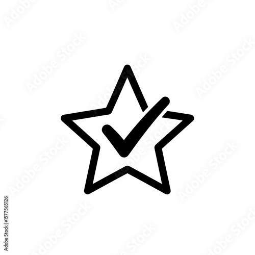Star with check mark symbol for quality assurance