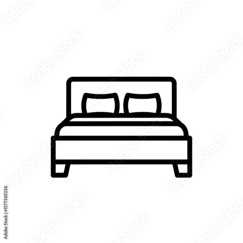 minimalist bed with pillows for bedroom decor