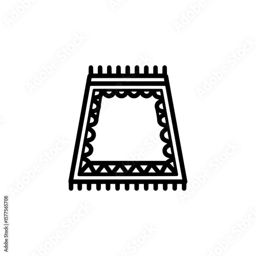 Simple outline of a traditional woven outdoor rug
