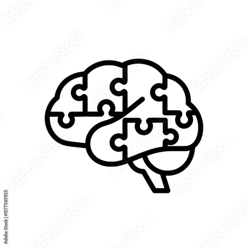 Puzzle piece brain for mental health and cognitive function