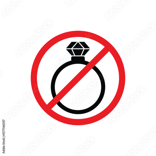 No jewelry icon and symbol design on a white background