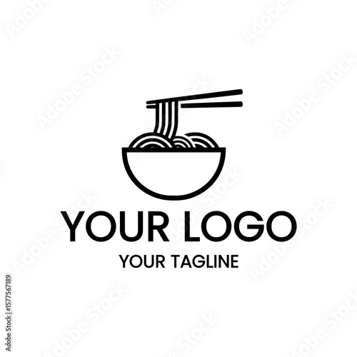 Logo of Noodles in Bowl with Chopsticks