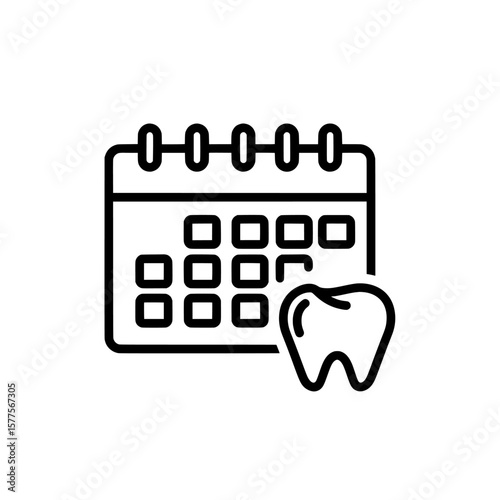 calendar with tooth icon for health and dental appointments