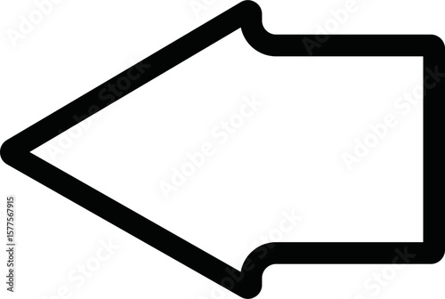 outline down Arrow Icon Vector flat design style isolated on white background