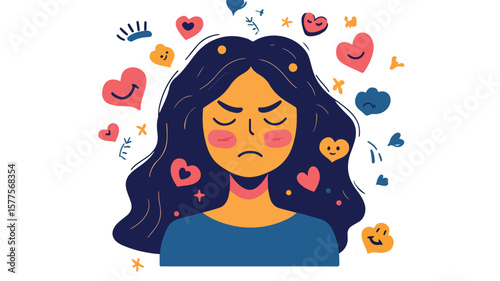 Emotional Intelligence Concept: A Professional Woman Managing Feelings