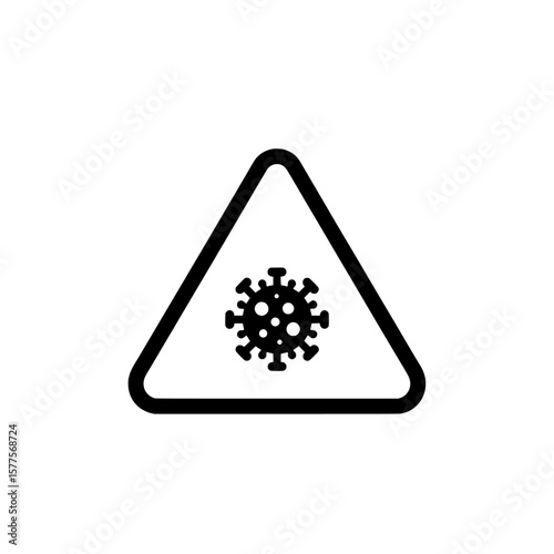 warning sign with virus symbol for health safety alerts