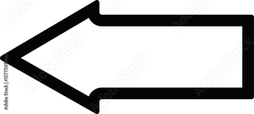 outline down Arrow Icon Vector flat design style isolated on white background