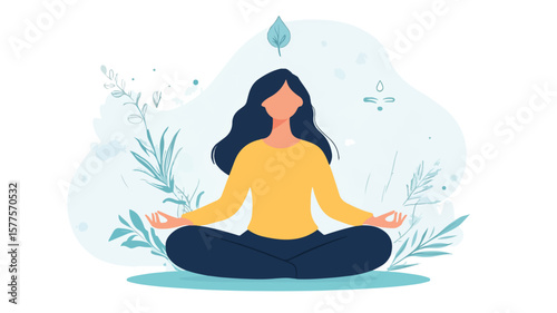 Mindful Breathing Exercise for Relaxation and Stress Relief in a Peaceful Setting